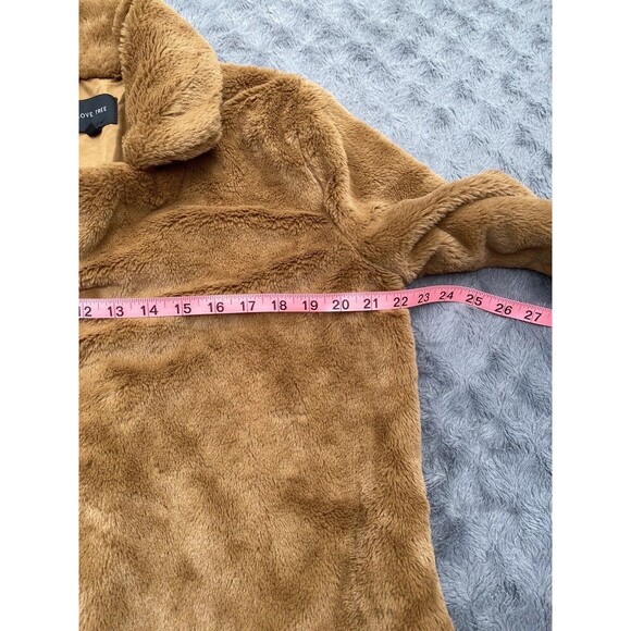 Love Tree Teddy Coat M Tan Brown Faux Fur Sherpa Jacket Boho Mob Wife Style - Picture 9 of 16